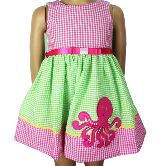 pink octopus appliqued summer dress - V&US