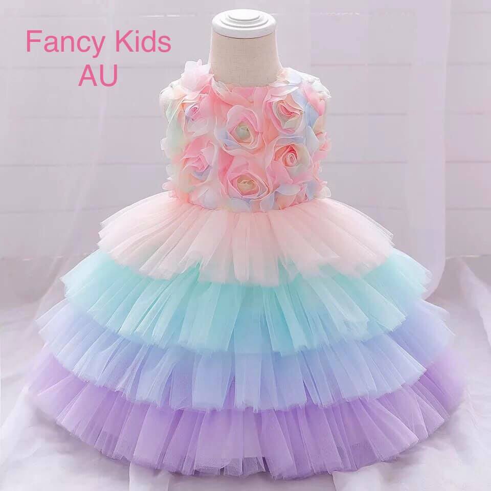 Multi colour floral tutu party dress