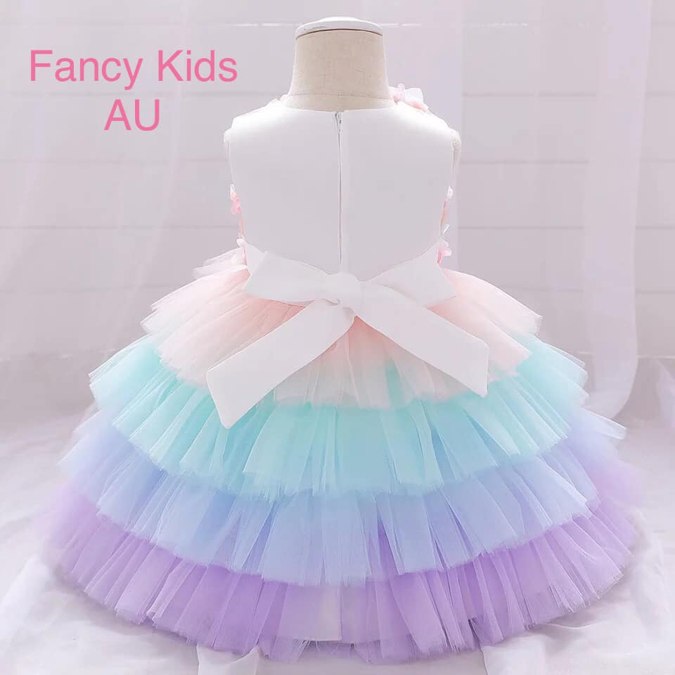 Multi colour floral tutu party dress