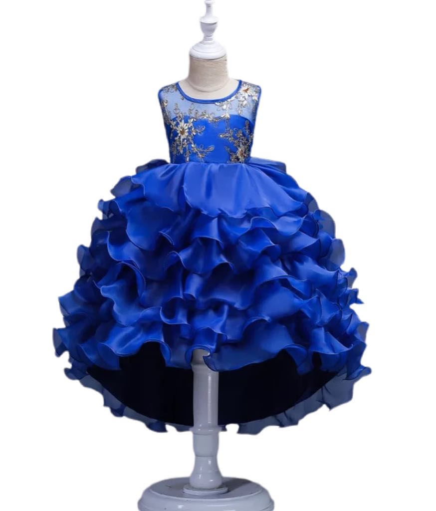Royal blue long tail dress