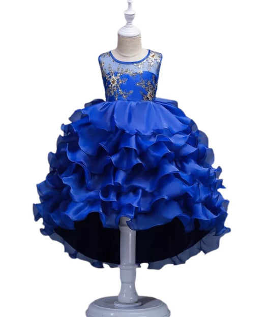 Royal blue long tail dress