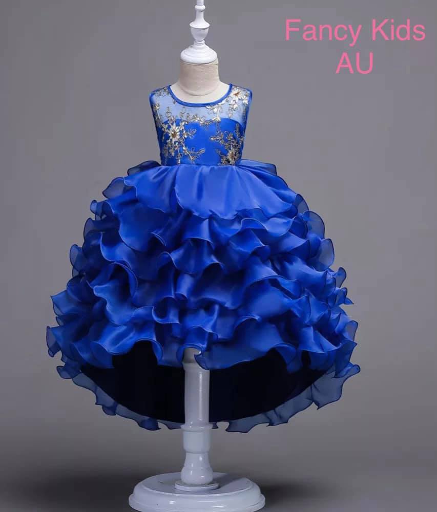 Royal blue long tail dress