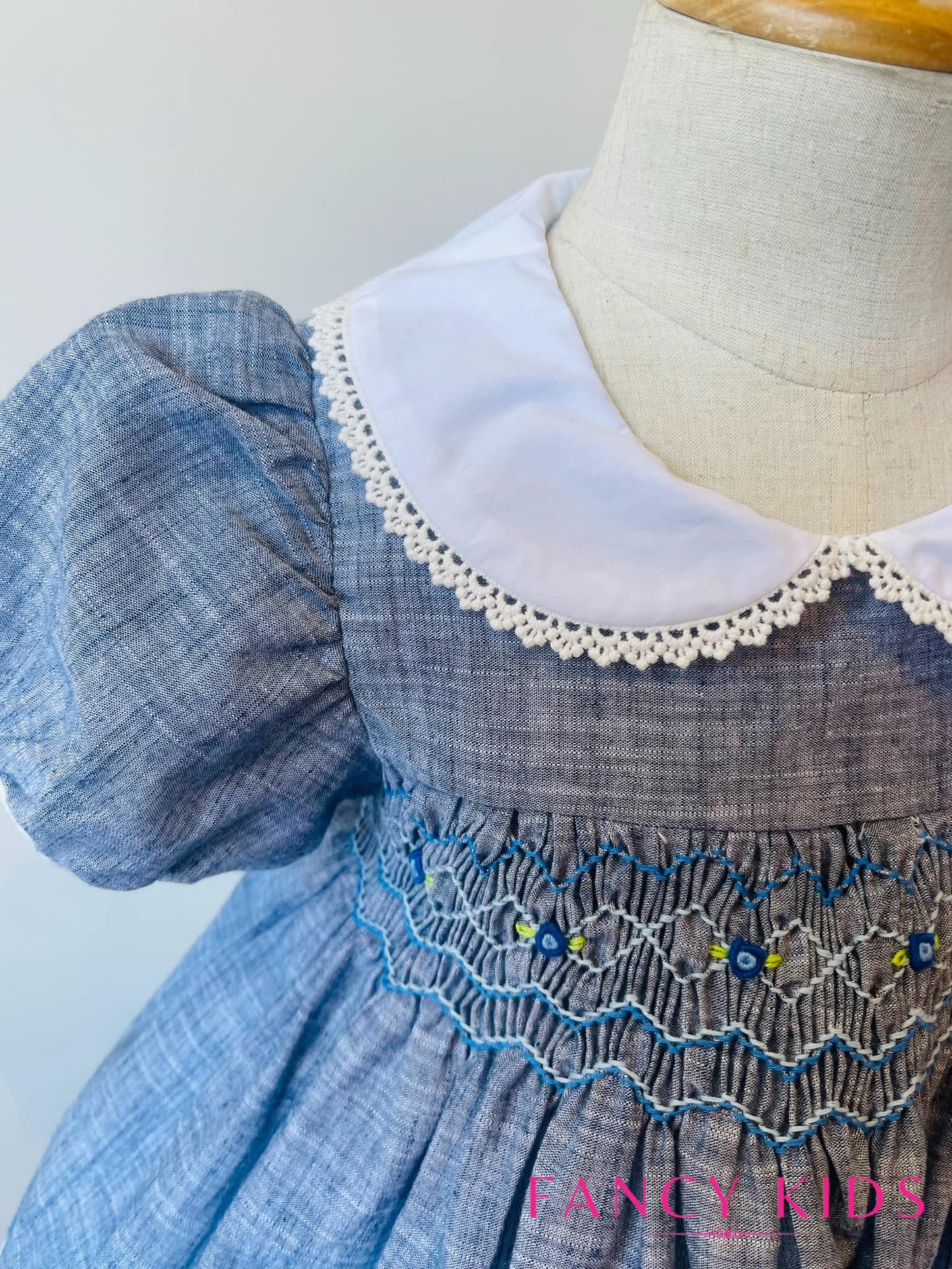 Smocked and Embroidered floral dress