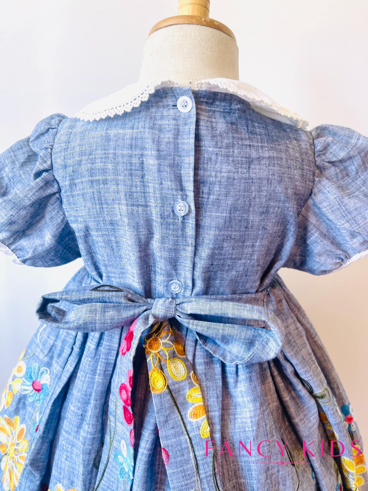 Smocked and Embroidered floral dress