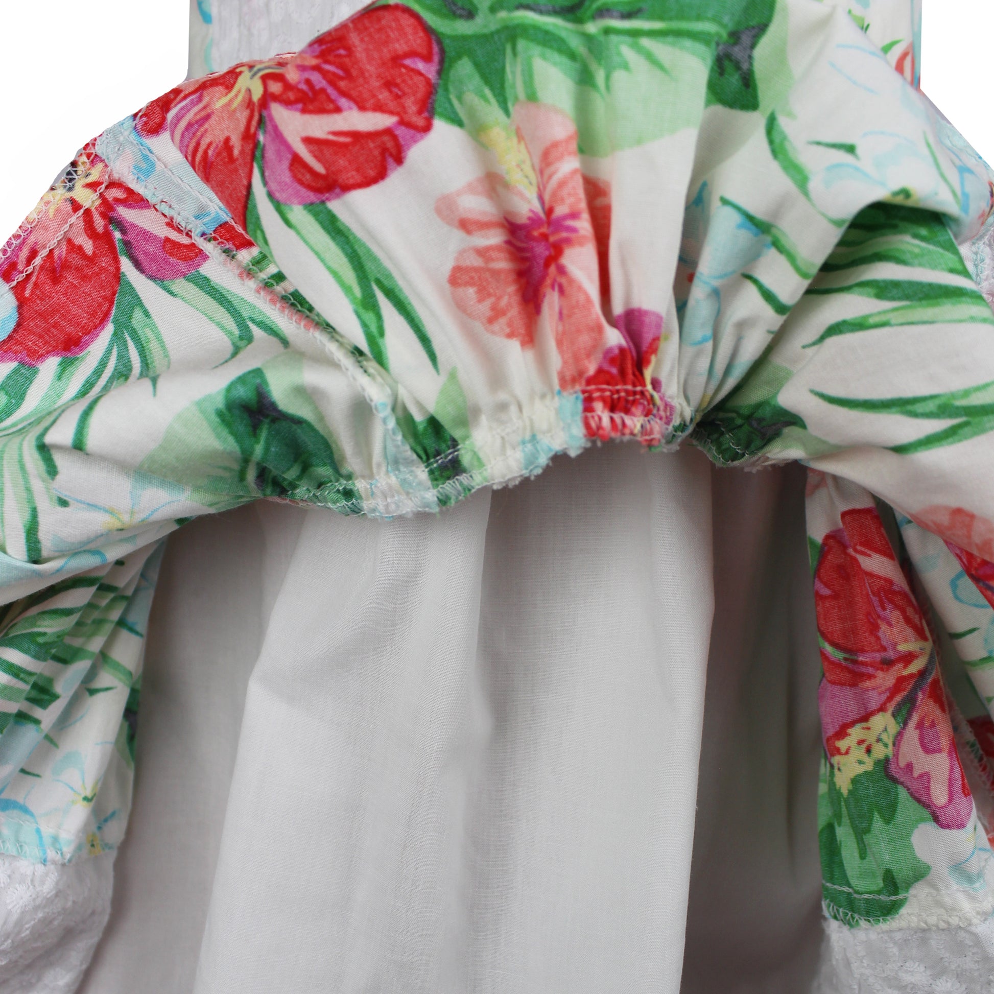 Red and White floral embroidered lace dress - V&US