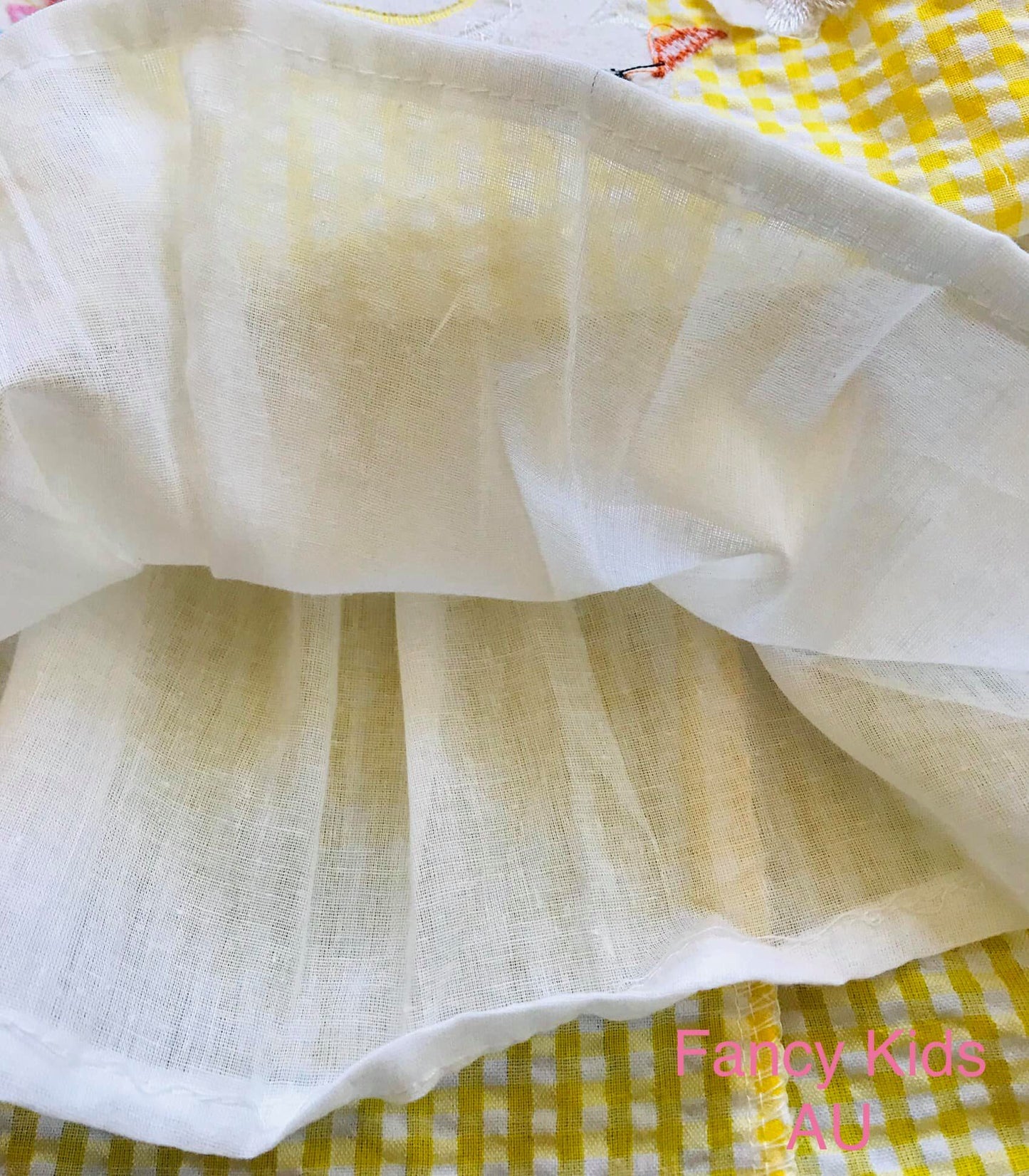 My little duck dress appliqué and embroidered